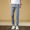 Pantalon masculin Straitement décontracté d'automne mince conception de mode Coton Business High Quality Elastic Work Khaki Gray