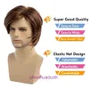 Nuova parrucca da uomo diviso Short Hair Linen Yellow Anti Curling Fibra sintetica Silk ad alta temperatura