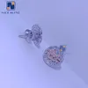 2 colores Micro Pave 925 Joyas de plata esterlina VVS MOISSANITE STERLING SIGER EAR PARES DE HOP HOP HOP PEENTOS