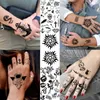 Tattoo Transfer 15 Blätter Ankerschädel temporäre Tattoos für Erwachsene Kinder Hände Finger gefälschte Tattoo Aufkleber Schwarz Dragon Lion Geometrische Tatoos 240427