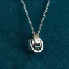 Hot Sale Designer Luxe kettingontwerpers Sieraden Goud Zilver Dubbele Ring Moederdag Gift Cjeweler Mens Vrouw Diamant Love Hanger Kettingen hebben ketting