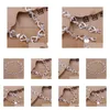 Chaîne Bracelet plaqué SIER SIER CHARMING WEMENS CROSS COLET QUILLES DE HAUTE QUALLES H177 Q240401 Drop Livraison Dhvok