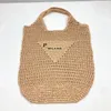 Toppkvalitetsdesigner Weave Straw Beach Bag Woven Tote Triangle Raffias Handbag Man Luxurys Womens axelväska Pochette Fashion Summer virkning Kopplingsresor