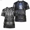 Męskie koszulki gorące sprzedaż nadrukowana 3D Street Knight Gold Ninja Armor T-shirt neutralny zwykły harajuku cosplay okrągły szyja krótkie rękawe zabawne topxw