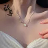 S925 Серебряное счастливое квадратное ожерелье для женского Instagram Cool Wind Lighat