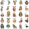 Tattoo Transfer 10/50PCS Cute Funny Fairy Tale Animal Dressed Illustration Stickers Decals DIY Notebook Phone Suitcase Luggage Wall Car Sticker 240426