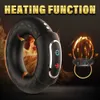 Nxy Cockrings Heating Cock Penis Vibrating Ring for Man Male Delay Ejaculation Massager Long Lasting Erection Sex Toy Vibrator 240427