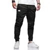 Pantalones para hombres de gran tamaño gris sólido casualidad de trabajo jogger negro algodón para hombres casuales nuevos pantalones de stock sueltos y lacinl2404