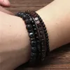 Bangle Natural Labradorite Bracelets Set Clear Energy Real Hematite Bracelets Men Polished Black Onyx Stone Beads Bracelets For Women