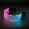 Lunettes de soleil uniques Cyberpunk Cyberpunk LED SUMSHADADE GLASS ÉCLAIRAGE SUMPLASSES DE SOING CHODES CHODES CHEMINES LURES FUNSEURS ÉCLAUIRE TRIPLEXW