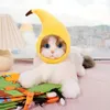犬のアパレルソフトペット帽子面白い愛らしい猫の帽子バナナダックヒマワリフラミンゴタイガー漫画デザイン小さな猫を調整可能