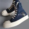 Casual schoenen 19SS Owen Seak Men canvas high-top enkel veter luxe trainers sneakers laarzen merk zip flats grote maat