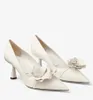 Marque élégante Rosalia Flowers Femmes Posse Chaussures Robe de mariée de fête en or blanc nappa rose rose blanc noir dame haute talons eu35-43 avec boîte