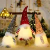 Jul Gnome Plush Glowing Toys Home Xmas Decoration Nytt år Bling Toy Christma Gifts Kids Santa Claus Snowman Ornament