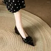 Sıradan Ayakkabı İlkbahar/Yaz Kadınlar Tıknaz Topuk Ayak Ayak Parçası Hakiki Deri Pompalar İçin Yüksek El Yapımı Zapatos de Mujer