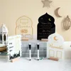 Party Decoration återanvändbar akryl Ramadan kalenderbräda trä basbord prydnad med penna mubarak eid advent dag suhoor iftaar nedräkning