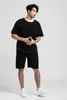 Miyake geplooide t-shirt voor mannen zomerkleding korte mouw gewoon t-shirt mode zwarte shirts ronde kraag sport top 240416