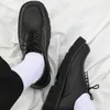 Casual schoenen Japanse stijl jongeman zwart veterleer eenvoudig dagelijkse kantoor trendy heren oxfords cool