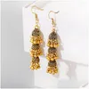 Dangle Chandelier Womens Retro Long Gold Jhumka Earring Indian Jewelry Classic Bells Tassel Drop Earrings Delivery Dhhpu