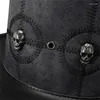 Boinas unisex steampunk Top sombreros con decoraciones 5 pulgadas de alto cosplays accesorios de disfraces para hombres