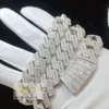 15mm 18mm Hip Hop Jewelry Baguette Diamond Men Necklace Silver Iced Out Fullt VVS Moissanite Luxury Cuban Link Chain