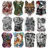 Tattoo Transfer 48*35 cm large tattoo stickers 2018 new designs fish wolf buddha waterproof temporary flash tattoos full back chest body for men 240426