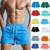 Pantalones cortos para hombres Trunks de natación Drawstring Diseño de cintura elástica Deportes secos rápidos Cortos Daily Beach Streetwear informal 240417