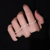 Anneaux de bande 925 Sterling Sier Sparkling Ring Simple Style Polydoule Decorative Compact Index Femmes Fashion Bijoux Drop Livraison OTGTC