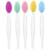 Make-upborstels 5 pc's dubbelzijdige lip borstel scrub exfoliator siliconen scrubber silicagel exfoliërende gezichtsgereedschap