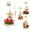 Candalas 1 PIEZA Metal Santa Claus Soporte Elk Alk Christmas Farnlestick con ornamentos Centrólogos de mesa Decoración de la sala de estar