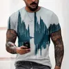 T-shirts pour hommes T-shirt graphique 3D O-COLD BRYRES NOIRS ET BLANCS Vêtements décontractés surdimensionnés Daily Street Vêtements à manches courtes J240426
