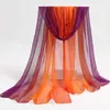 Ptei scialli 50*160 cm Nuovo colore gradiente di moda Donne a sciarpa solida Foulard Chiffon Georgette Long Shawl Bandana Elegant Hijab D240426