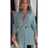 Robes décontractées de base robe de mode pour V couche-manche femme Femme Luxury Elegant Color Couleur Soirée Midi 2023 POCHES SLIP DE PARTI