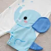 Rompers Summer Boys and Girls Cute Elephant Wygodny, swobodny krótki rękaw okrągły szyja dziecko ciasne24f