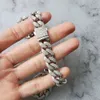 Hiphop Miami Cuban Chain Link 925 Silver Thick Chain Iced Out 12mm Moissanite Cuban Chain Bracelet Necklace