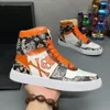 Designer Skate Sneakers Men Paisley High-Top Sneaker Platform Casual Shoes Lace-Up Runner Trainer EU38-46