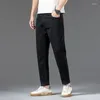 Men's Pants Cotton Men Plus Size 48 46 44 42 Elastic Wine Red Blue Black Casual Trousers Loose Stretched Chino Straight Male Clothing