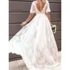 Vestidos de fiesta 2024 Spring Summer Summer Pink Pink Lining White Lace White Backless Wedding Vestido de honor