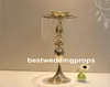 New style Gold Crystal Tall Flower Stand Vases Centerpieces for Wedding Table 08349078243