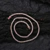 Diamond VVS Rose Gold Pure 925 Sterling Silver 2mm Wholesale Tennis Moissanite Chain Link Halsband