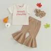 Ensembles de vêtements Pudcoco Baby Girl Girl Halloween Tenues Print Pantalon à manches courtes Pantalons Flare Pantal