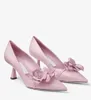 Elegante matrimonio da sposa Rosalia Flowers Women Sandals Scarpe Sandali bianche Oro Nappa Pompe bianche rosa Bianco Pompe Lady High Teli EU35-43 con scatola