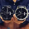 Polshorloges heren zakelijk top luxe kwarts es minimalistische casual lederen horlogebandkalender Q240426