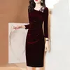 Casual Dresses Women Slim-Montering Dress Shiny Rhinestone Long Sleeve Women's Midi For Fall Winter Prom Party With Sheath Slim Fit tight