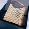 Woven shoulder backpack shopping bag full of artistic atmosphere