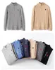 Mens Designer Polo Sweater Fleece Shirts Thick Half Zipper High Neck Warm Pullover Slim Knit Knitting Jumpers Fashion Brand Cotton Sweatshirt Asian Size