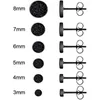 Stud 1/6 par okrągłych kolczyków Zestaw Punk moda stal nierdzewna hipoalergiczna matowa matowa czarna 3 mm-8mm dla mężczyzn kobiety D240426