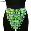 Skirt Neon Green Gem perline per perle della gonna Slievi club indossare un outfit festival di lingerie sexy vacanza in bikini ardente indossare gioielli