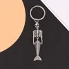 Portachiavi 1pcs antichi sliver sirena scheletro catene tasti anello del cranio per regalo di regalo Halloween