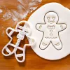 Moulds Christmas Cookie Cutter Gingerbread Man Santa Claus Mold Stamp Kids Christmas Party Embosser Biscuit Mould Baking Decor Supplies